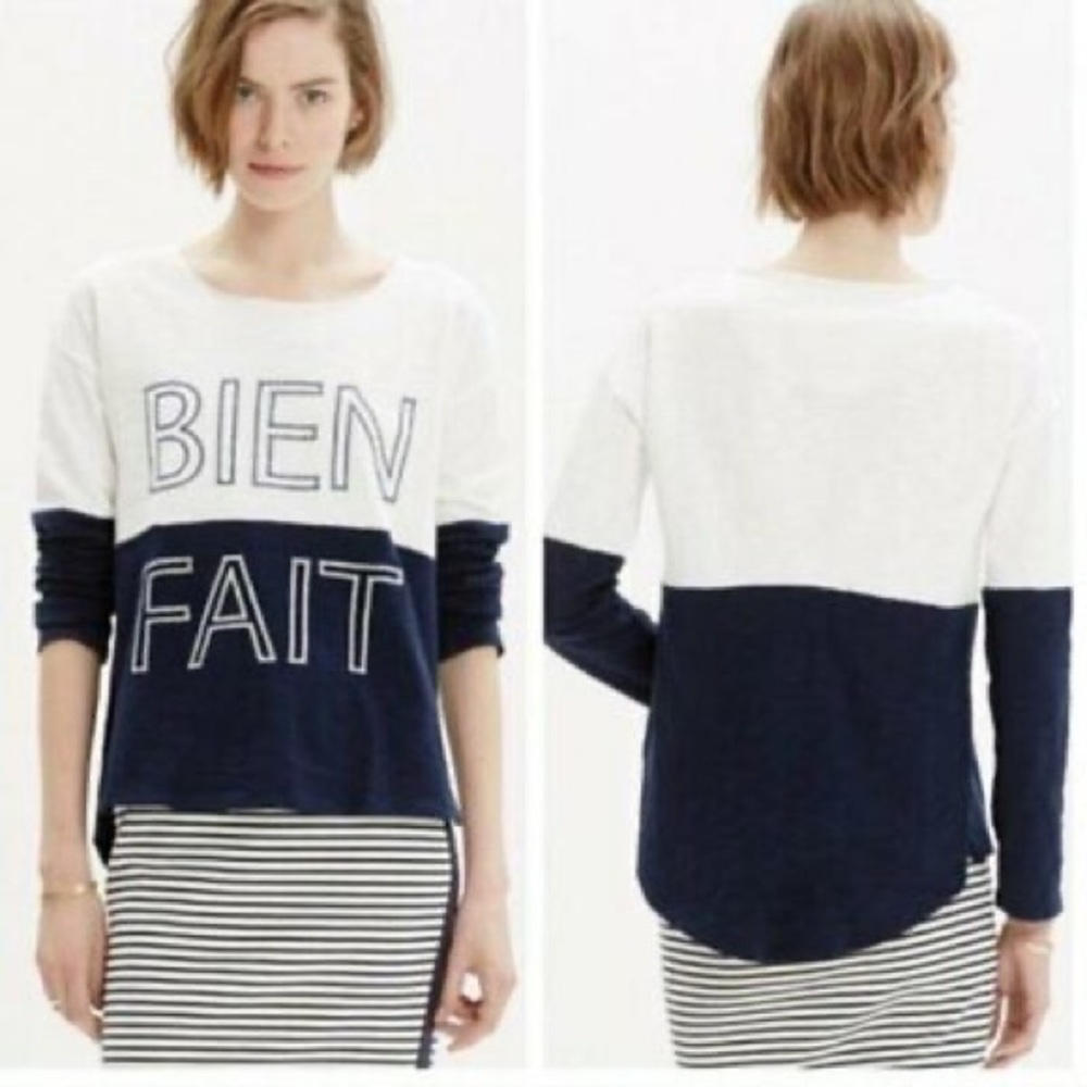 NWT Madewell Bien Fait Colorblock Top